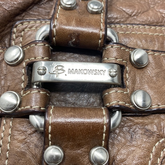 B. Makowsky Brown Leather Handbag - Picture 6 of 12